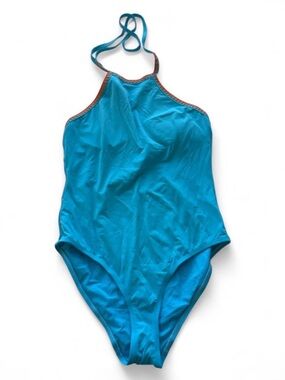 Light Blue Halter One-Piece Swimsuit